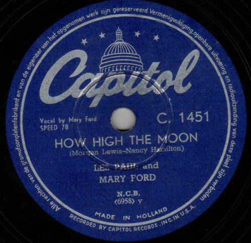 Les Paul & Mary Ford  /  Les Paul & Mary Ford : How High The Moon / Mockin' Bird Hill (Shellac, 10")