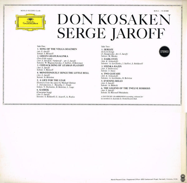 Don Kosaken Chor Serge Jaroff : The Don Cossack Choir (LP, Album, Club)