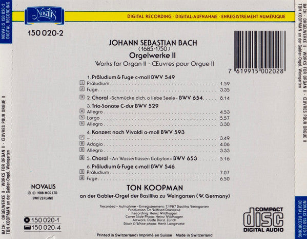 J.S. Bach* – Ton Koopman : Orgelwerke II - Works For Organ II - Oeuvres Pour Orgue II (CD, Album)