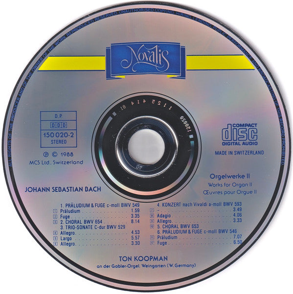 J.S. Bach* – Ton Koopman : Orgelwerke II - Works For Organ II - Oeuvres Pour Orgue II (CD, Album)