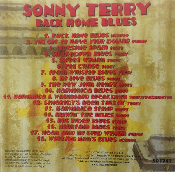 Sonny Terry : Back Home Blues (CD, Comp)