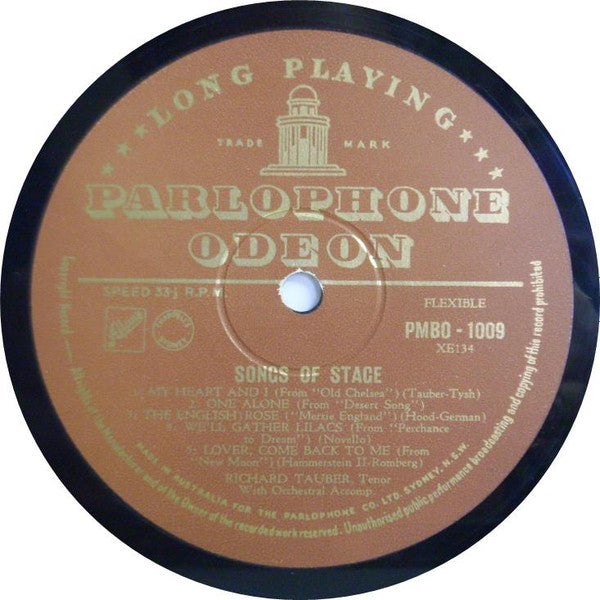 Richard Tauber : Songs Of Stage And Screen (10", Comp)