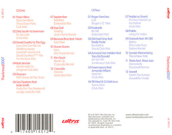 Various : Ministry Of Sound: The Annual 2007 (2xCD, Comp, Mixed)