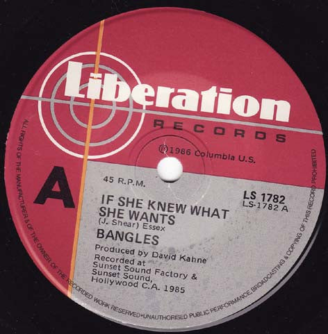 Bangles : If She Knew What She Wants (7", Single)