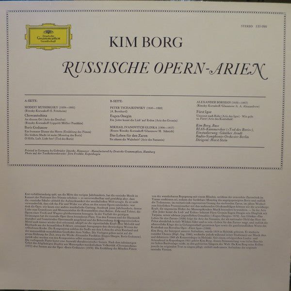 Kim Borg, Radio-Symphonie-Orchester Berlin, Horst Stein : Russische Opern-Arien (LP, Album, RE)