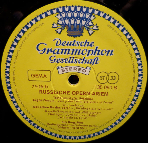Kim Borg, Radio-Symphonie-Orchester Berlin, Horst Stein : Russische Opern-Arien (LP, Album, RE)