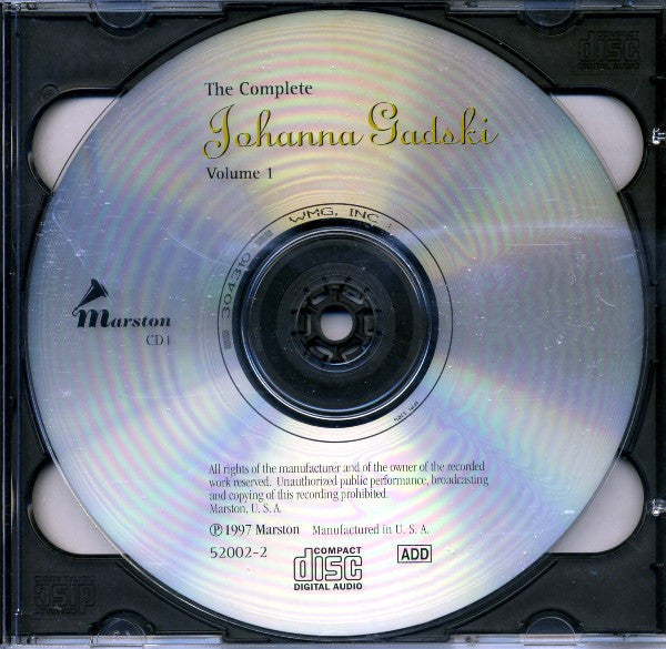 Johanna Gadski : The Complete Johanna Gadski (Volume 1: The Victor Recordings 1903-1909) (2xCD, Comp, Mono, RM)