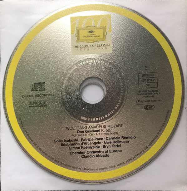 Mozart* - Keenlyside* · Salminen* · Remigio* · Heilmann* · Terfel* · Isokoski* · D'Arcangelo* · Pace* · Chamber Orchestra Of Europe* · Claudio Abbado : Don Giovanni  (3xCD, Album + Box, Sli)