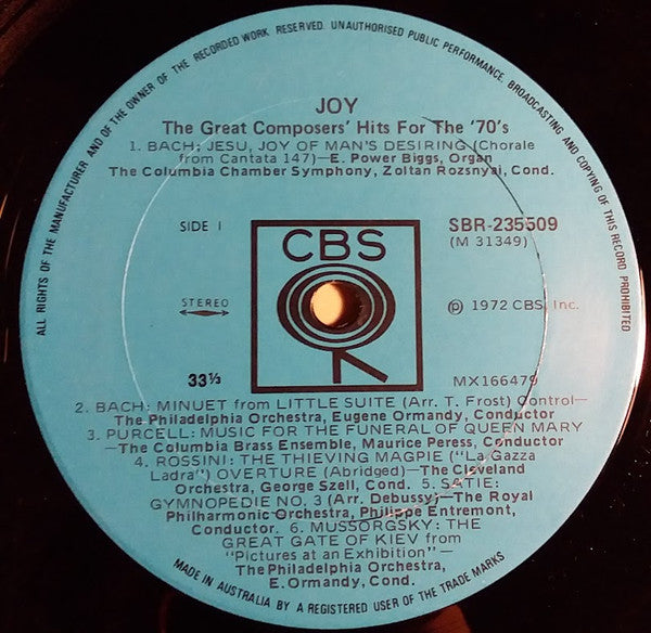 Various : Joy The Great Composers' Hits For The '70's (LP, Comp)