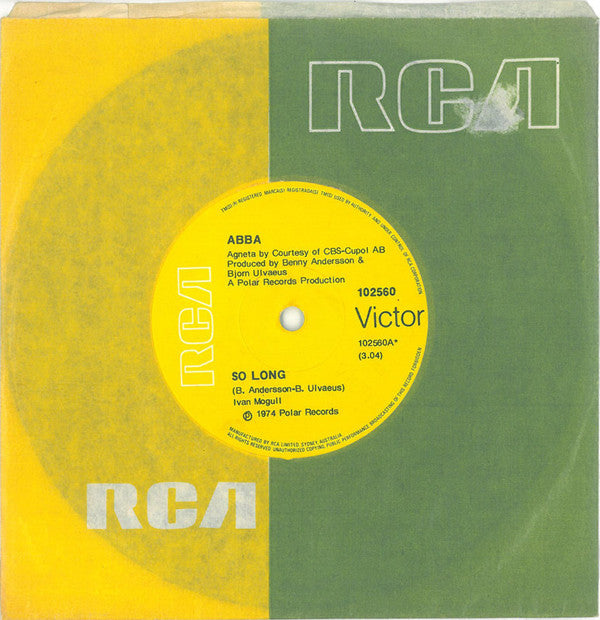 ABBA : So Long (7", Single)