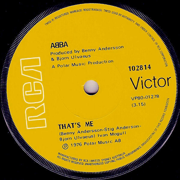 ABBA : Dancing Queen (7", Single, Rep)