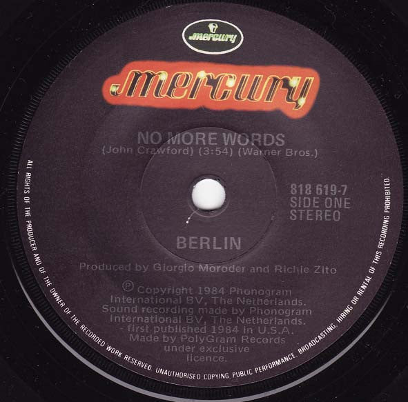 Berlin : No More Words (7")