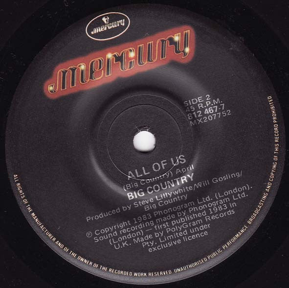 Big Country : In A Big Country (7", Single)