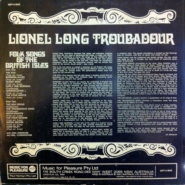 Lionel Long : Troubadour   (LP)