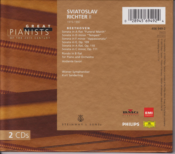 Sviatoslav Richter, Ludwig van Beethoven : Sviatoslav Richter II (2xCD, Comp, Dig)