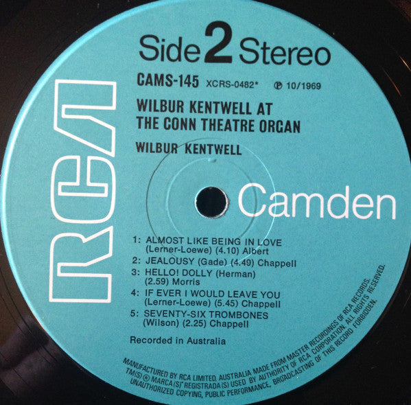 Wilbur Kentwell : Wilbur Kentwell At The Conn Theatre Organ (LP)
