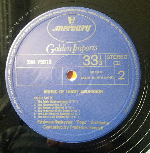 Leroy Anderson, Eastman-Rochester Orchestra, Frederick Fennell : The Music Of Leroy Anderson (LP, RE)