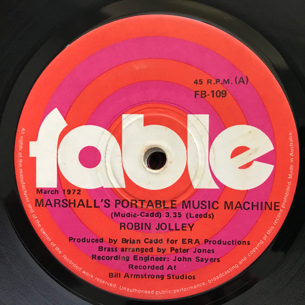Robin Jolley : Marshall's Portable Music Machine (7", Single)