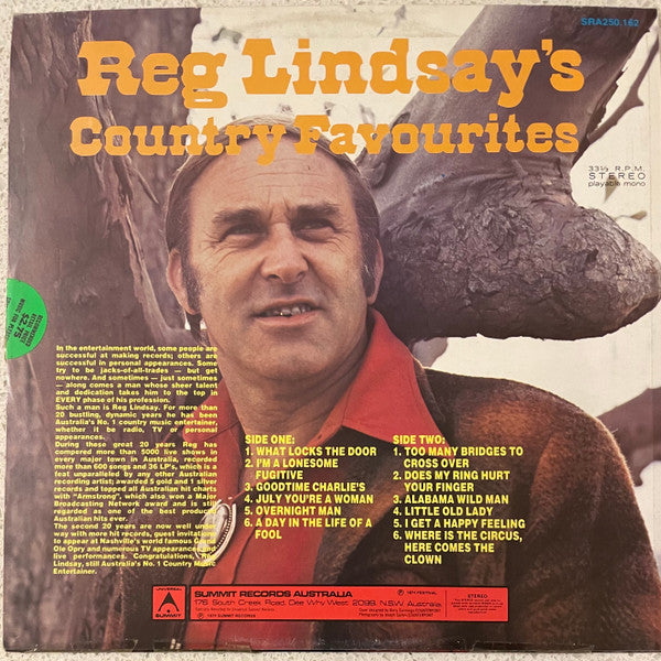 Reg Lindsay : Reg Lindsay's Country Favourites (LP, Album)