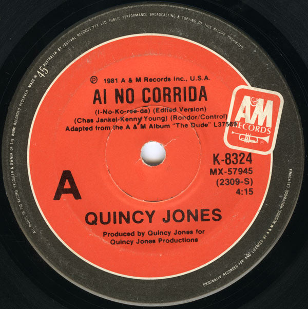 Quincy Jones : Ai No Corrida (7", Single)