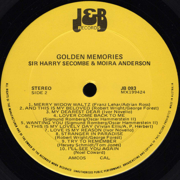 Sir Harry Secombe* & Moira Anderson : Golden Memories (LP)