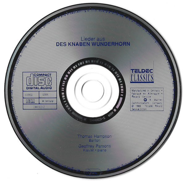 Thomas Hampson, Geoffrey Parsons (2) : Des Knaben Wunderhorn (CD)