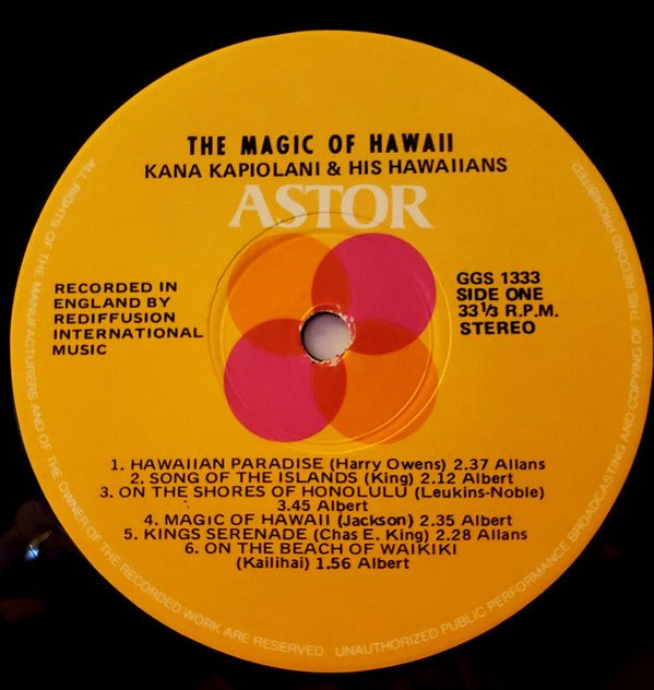 Kana Kapiolani And His Hawaiians : The Magic Of Hawaii (LP, Album)