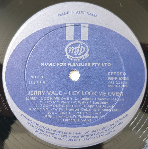 Jerry Vale : Hey Look Me Over (LP, Album)