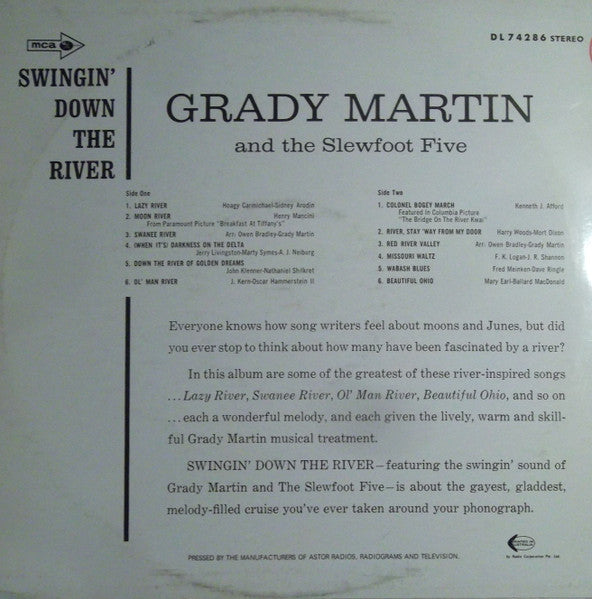 Grady Martin And The Slewfoot Five* : Swingin' Down The River (LP, Album)