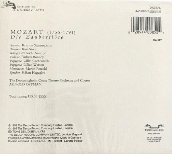 Mozart* - Bonney* · Jo* · Streit* · Cachemaille* · The Drottningholm Court Theatre Orchestra and Chorus* · Arnold Östman : Die Zauberflöte (2xCD + Box)