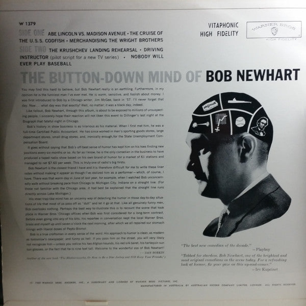 Bob Newhart : The Button-Down Mind Of Bob Newhart (LP, Album, VIT)