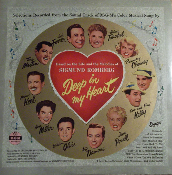José Ferrer, Merle Oberon, Helen Traubel With Jane Powell, Vic Damone, Tony Martin (3), Howard Keel, Ann Miller, William Olvis, Rosemary Clooney, Gene Kelly, Fred Kelly (8) : Deep In My Heart (LP, Album, Mono)