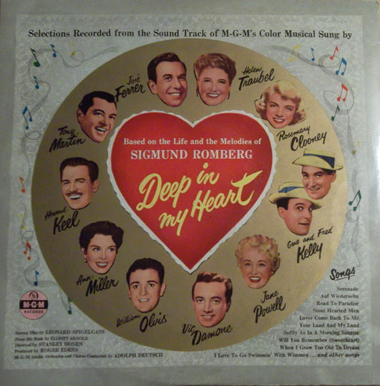 José Ferrer, Merle Oberon, Helen Traubel With Jane Powell, Vic Damone, Tony Martin (3), Howard Keel, Ann Miller, William Olvis, Rosemary Clooney, Gene Kelly, Fred Kelly (8) : Deep In My Heart (LP, Album, Mono)