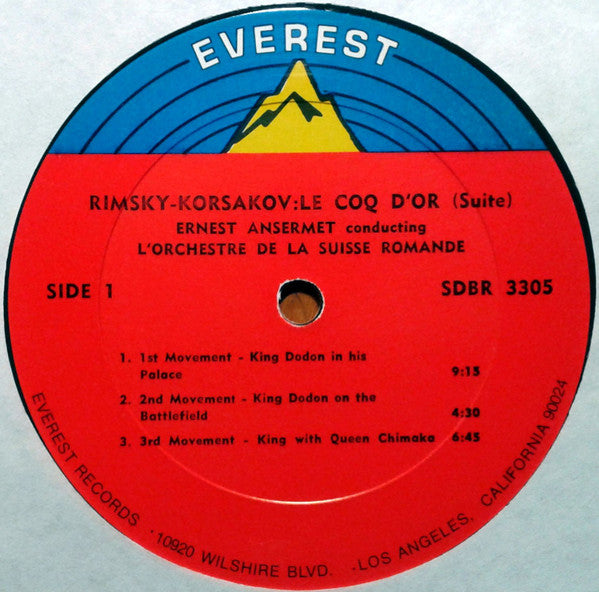 Rimsky-Korsakov*, Ernest Ansermet  Conducting L'Orchestre De La Suisse Romande : Rimsky-Korsakov: Le Coq D'Or (Suite) / Capriccio Espagnol (LP, RE, RM)