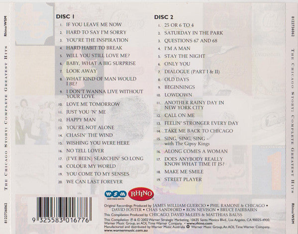 Chicago (2) : The Chicago Story: Complete Greatest Hits (2xCD, Comp, RM)