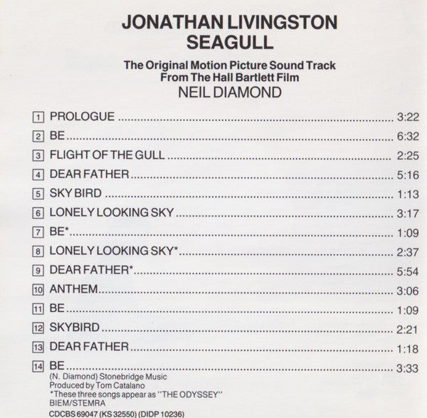 Neil Diamond : Jonathan Livingston Seagull (Original Motion Picture Sound Track) (CD, Album, RE)