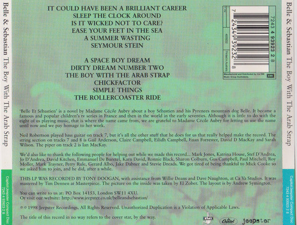 Belle & Sebastian : The Boy With The Arab Strap (CD, Album)
