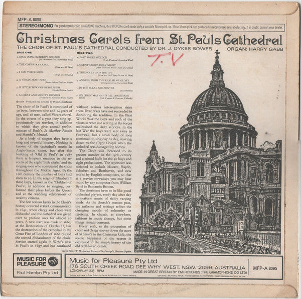 The Choir Of St. Paul's Cathedral* : Christmas Carols From St. Paul's Cathedral (LP)