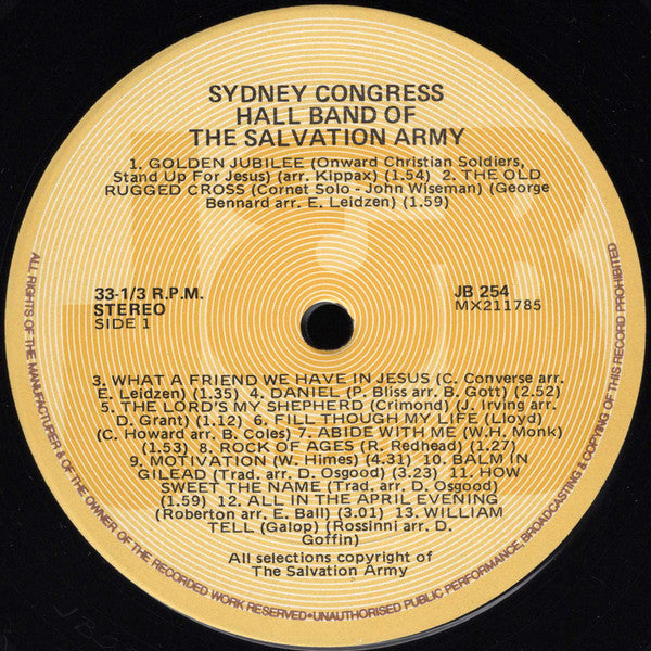 The Sydney Congress Hall Band Of The Salvation Army : Golden Jubilee (LP)
