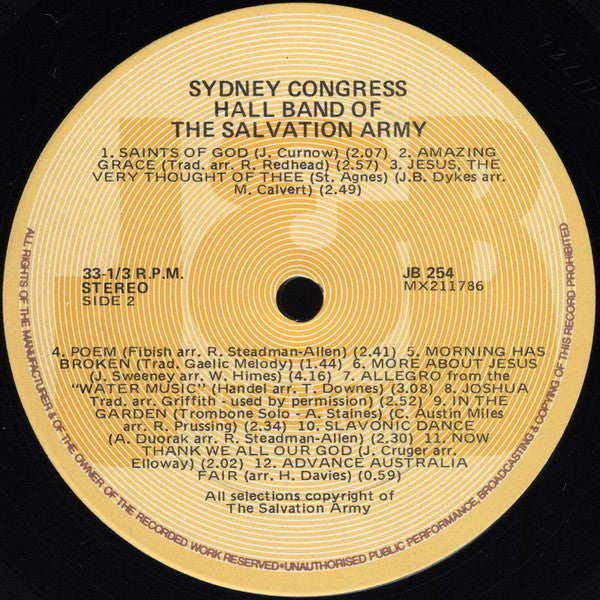 The Sydney Congress Hall Band Of The Salvation Army : Golden Jubilee (LP)