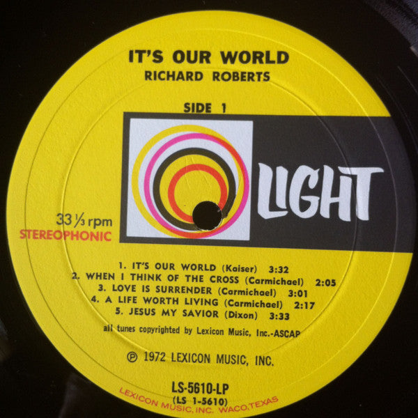 Richard Roberts (4) : It's Our World (LP, Album)