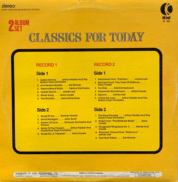 Various : Classics For Today (2xLP, Album, Comp, Gat)