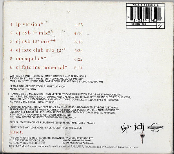 Janet Jackson : That's The Way Love Goes (CD, Single, Dig)