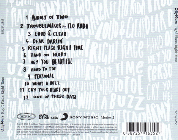 Olly Murs : Right Place Right Time (CD, Album)