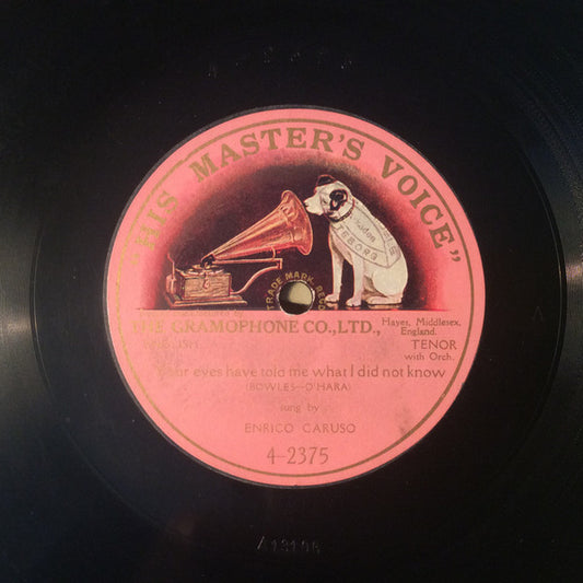 Enrico Caruso : Your Eyes Have Told Me What I Did Not Know (Shellac, 10", S/Sided, Etch)