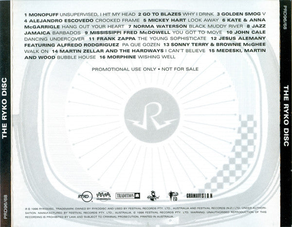 Various : The Ryko Disc  (CD, Comp, Promo)