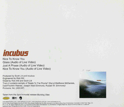Incubus (2) : Nice To Know You (CD, Maxi)