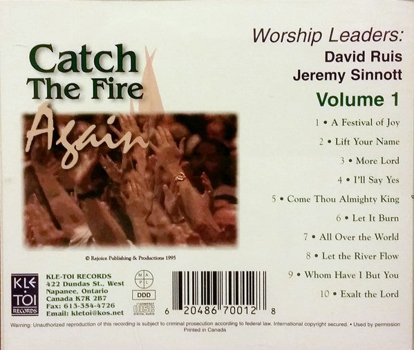 David Ruis, Jeremy Sinnott : Catch The Fire Again, Volume 1 (CD, Album)