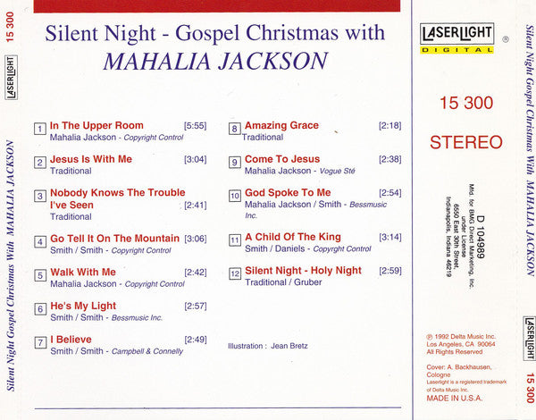 Mahalia Jackson : Silent Night - Gospel Christmas (CD, Comp, Mono, Club, RE)