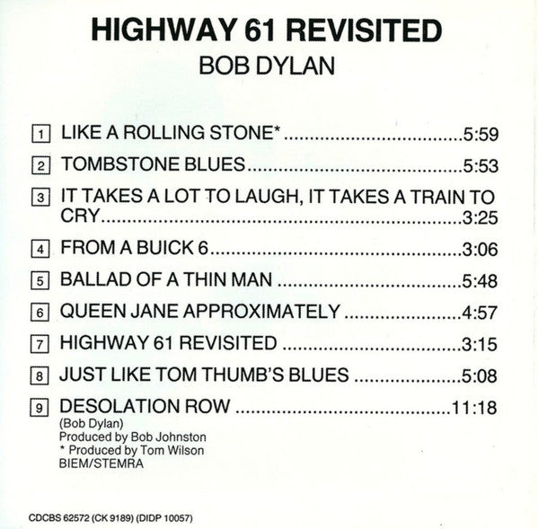 Bob Dylan : Highway 61 Revisited (CD, Album, RE)